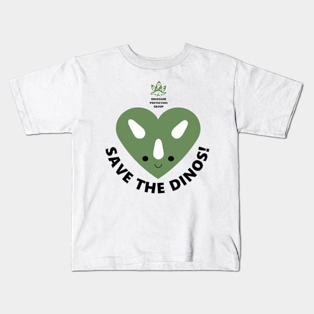 Save the Dinos! Kids T-Shirt by SJAdventures